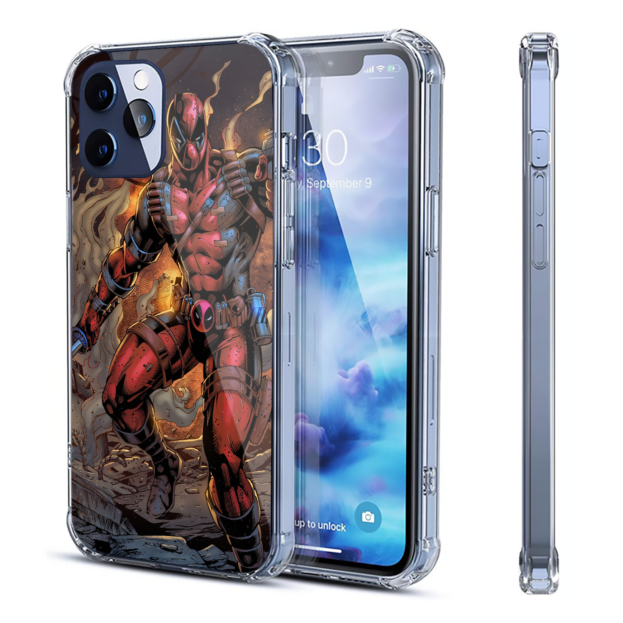（画像用） Deadpool デッドプール 【iPhone 12シリーズ対応】透明スマホケース（クリアソフトケース）